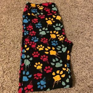 Lularoe paw print leggings, size OS